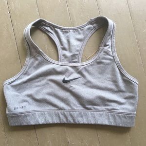 Gray Nike dri-fit sports bra